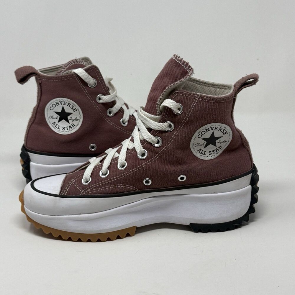 Converse Run Star Hike Platform Hi Sneakers  Womens 7 Mauve Pink Canvas Shoes